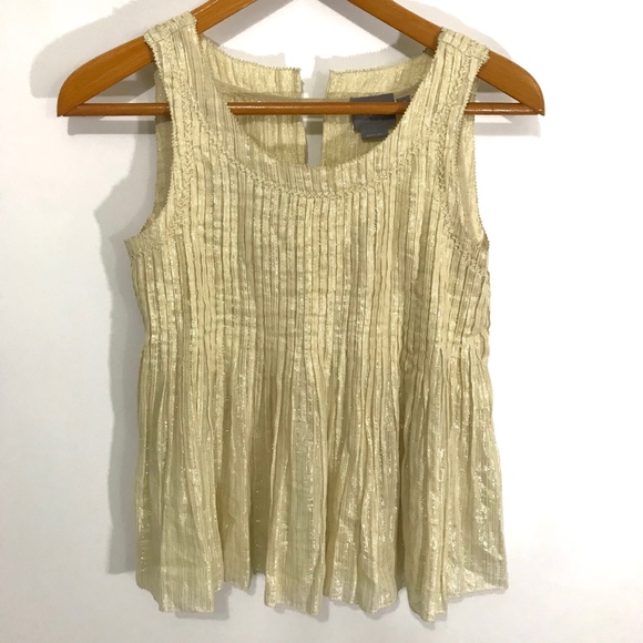 Anthropologie Tops - Vanessa & Virginia Gold Pleated Top